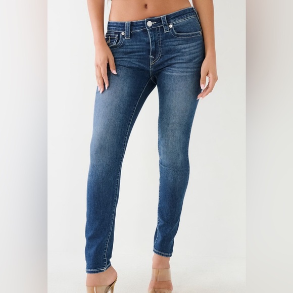 NWT - True Religion Women’s Jennie Curvy Mid Rise Super Skinny Jeans - Size 30 - Picture 2 of 11
